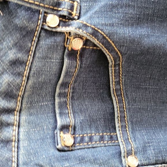 Jeans, cropped flare, rough edge V Christina size 6 button zipper fly - Picture 5 of 7
